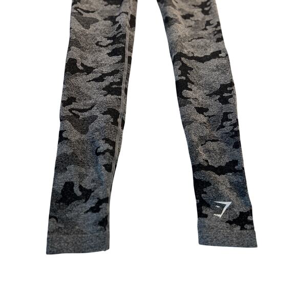 Gymshark Adapt Camo Seamless Leggings Black & Gray Logo Size Small - Picture 6 of 6